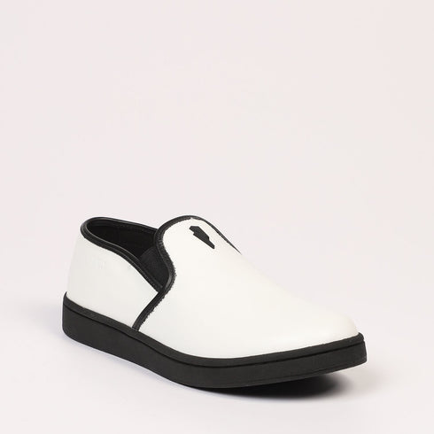 Neil Barrett White Leather and Textile Sneaker